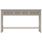 Merax 60 Long Console Table with Different Size Drawers and Bottom Shelf
