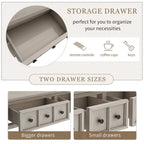 Merax 60 Long Console Table with Different Size Drawers and Bottom Shelf