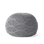Morven Modern Knitted Cotton Round Pouf by Christopher Knight Home