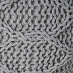 Morven Modern Knitted Cotton Round Pouf by Christopher Knight Home