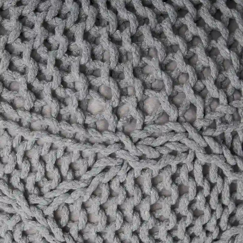 Morven Modern Knitted Cotton Round Pouf by Christopher Knight Home