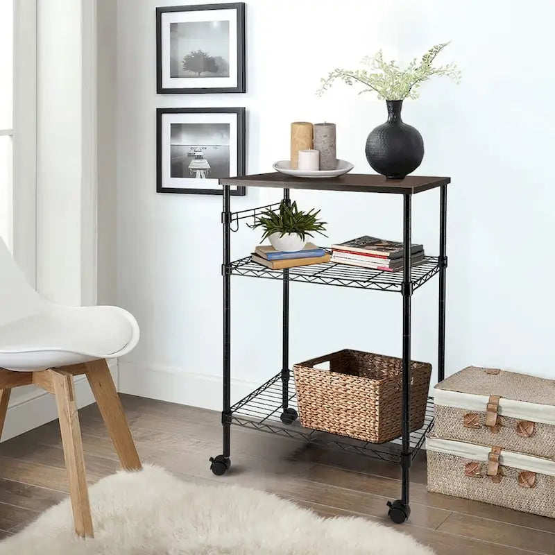 3-Tier Kitchen Utility Cart Black