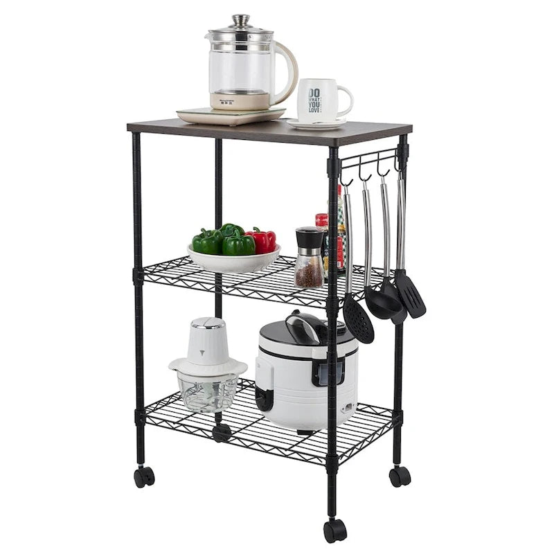 3-Tier Kitchen Utility Cart Black