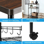 3-Tier Kitchen Utility Cart Black