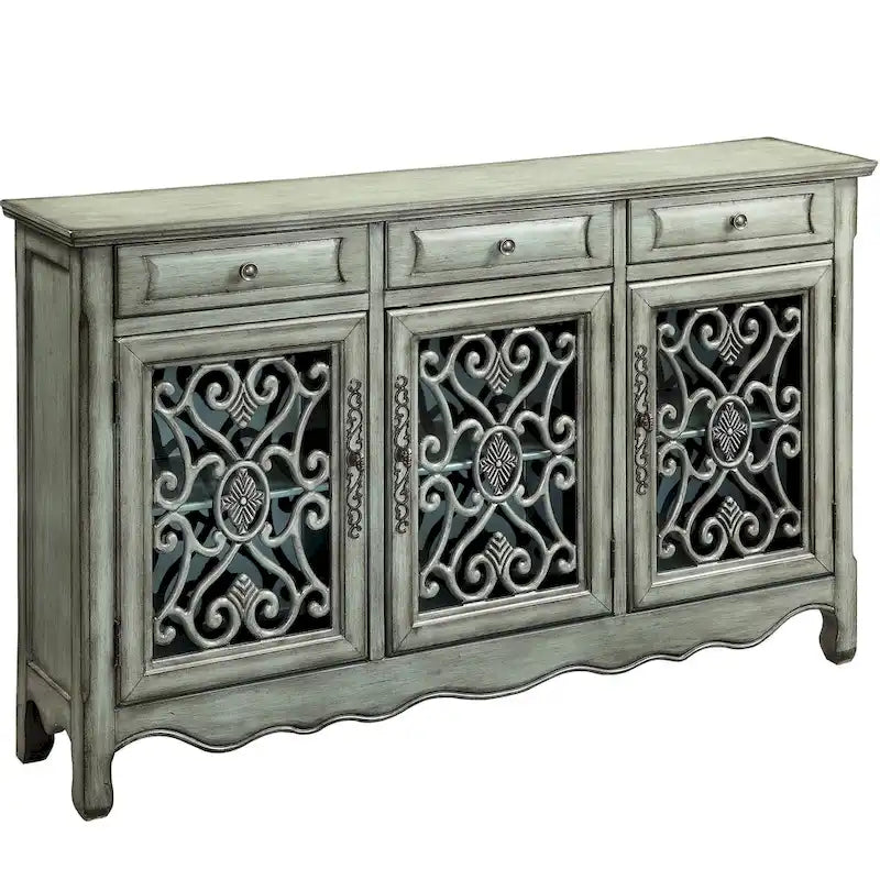 Decorative Antique Green Sideboard Accent Cabinet
