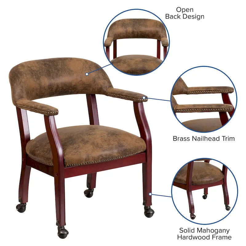 Conference Chair with Accent Nail Trim and Casters