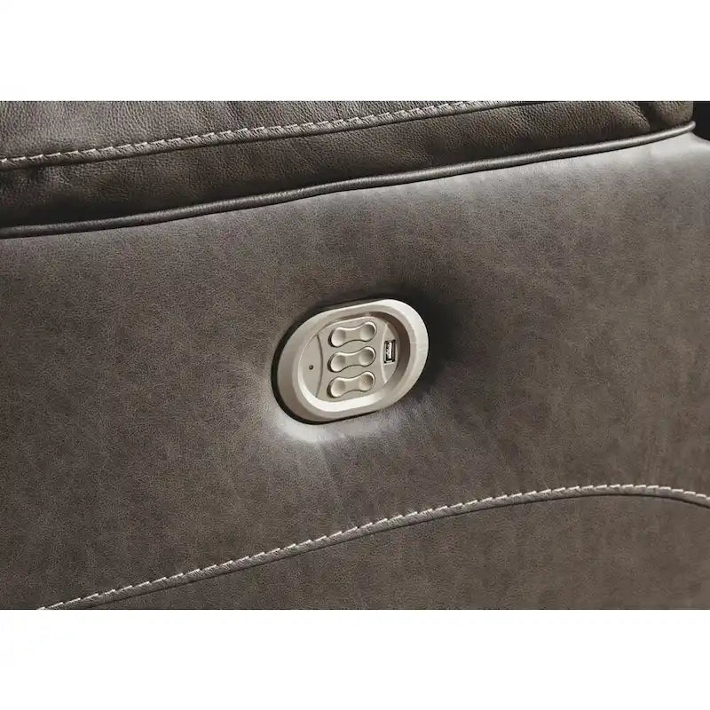 Wurstrow Contemporary Power Recliner Adjustable Headrest Smoke