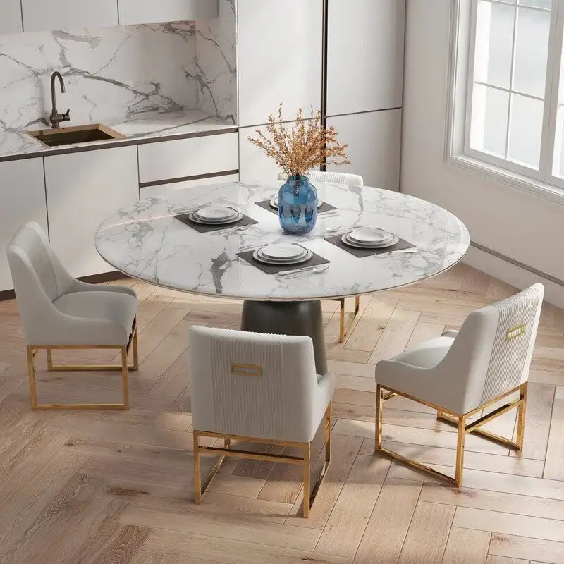 SEYNAR Contempoary Velvet Dining Chair with Metal Frame Legs, set of 4