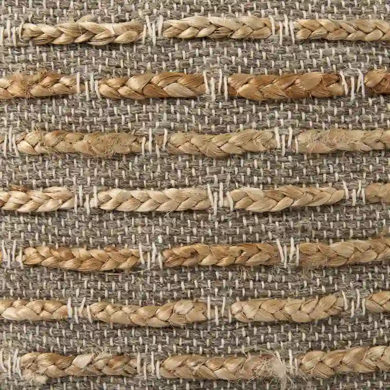 Mercana Binita Grey / Brown Hemp Wool & Cotton Square Pouf