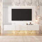 63 Floating Entertainment Center, Wall Mount LED TV Stand High Gloss