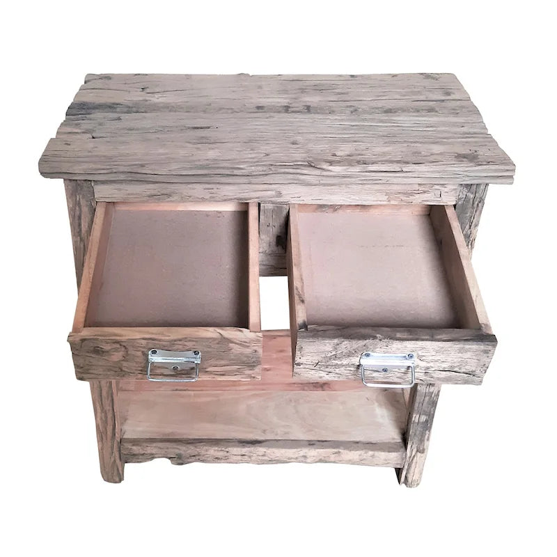 A&B Home Rustic 2-Drawer Kitchen Island