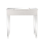 Mirrored Surface 1 Drawer Flip-up Desktop Writing Desk Vanity Desk Silver