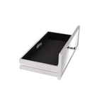 Mirrored Surface 1 Drawer Flip-up Desktop Writing Desk Vanity Desk Silver