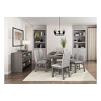 Ferrara Gray Rustic Modern Fabric Dining Room Set