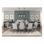 Ferrara Gray Rustic Modern Fabric Dining Room Set