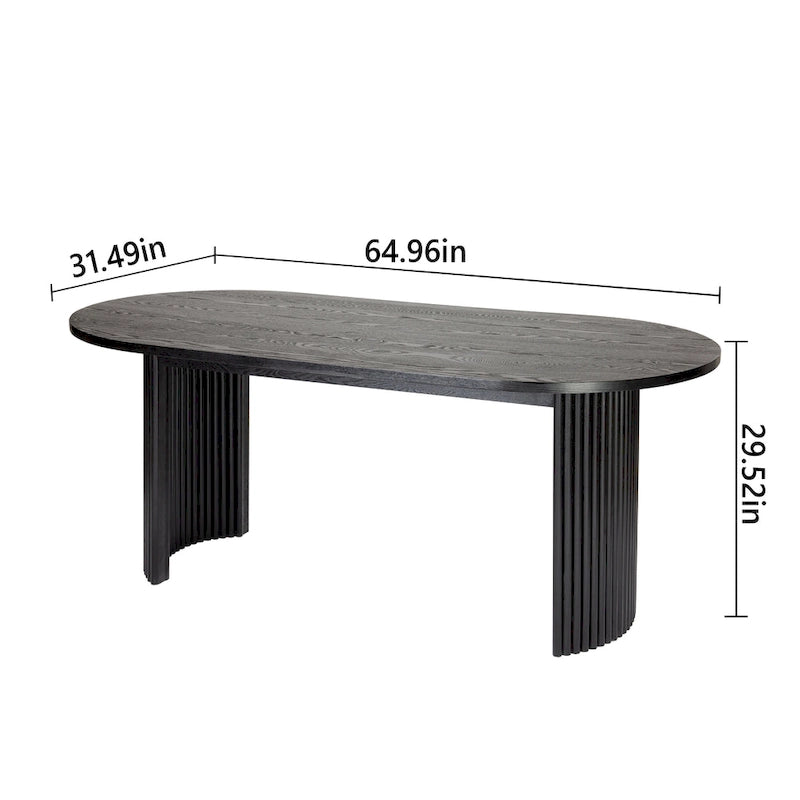 Solid Wood Oval Dining Table