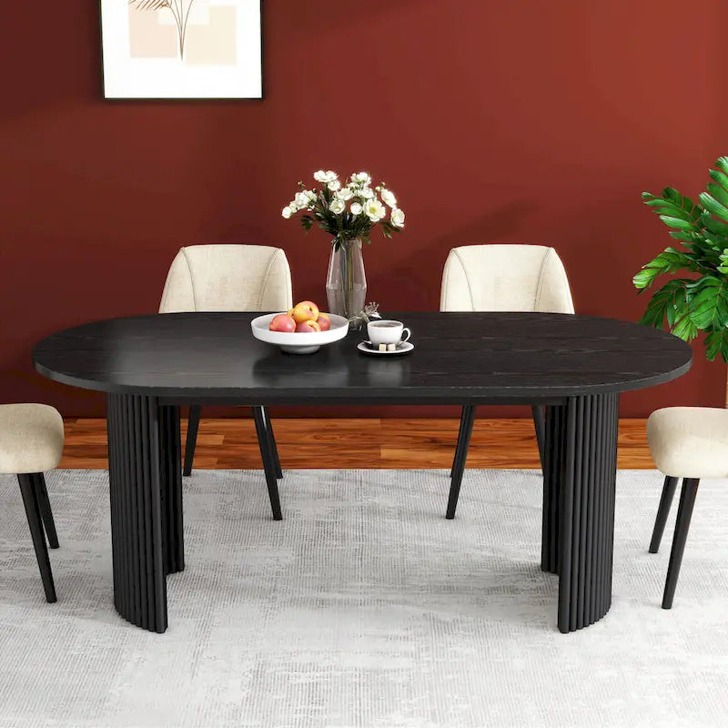 Solid Wood Oval Dining Table