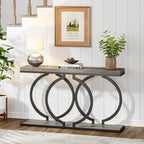 Gold Console Table, 55 inch Faux Marble Entryway Table Narrow Long Sofa Table