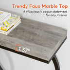 Gold Console Table, 55 inch Faux Marble Entryway Table Narrow Long Sofa Table