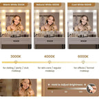 Vanity Desk Set 10 Hollywood Lights Mirror Bench Charging Station