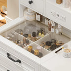 Vanity Desk Set 10 Hollywood Lights Mirror Bench Charging Station