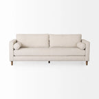 Loretta Cream Fabric w/ Solid Wood Frame and Bolster Cushions - 87.9W x 36.2D x 33.8H