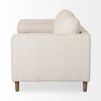 Loretta Cream Fabric w/ Solid Wood Frame and Bolster Cushions - 87.9W x 36.2D x 33.8H