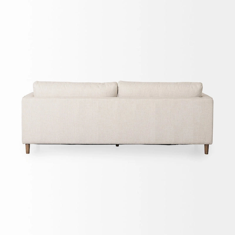 Loretta Cream Fabric w/ Solid Wood Frame and Bolster Cushions - 87.9W x 36.2D x 33.8H