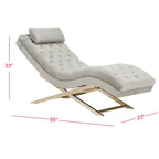 SAFAVIEH Cheri Chaise with Round Pillow - 65Wx23Dx33H