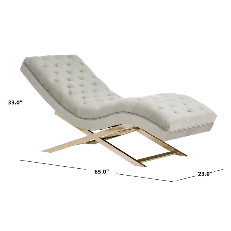 SAFAVIEH Cheri Chaise with Round Pillow - 65Wx23Dx33H