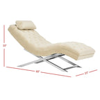 SAFAVIEH Cheri Chaise with Round Pillow - 65Wx23Dx33H