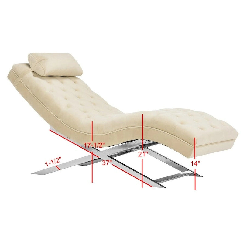 SAFAVIEH Cheri Chaise with Round Pillow - 65Wx23Dx33H