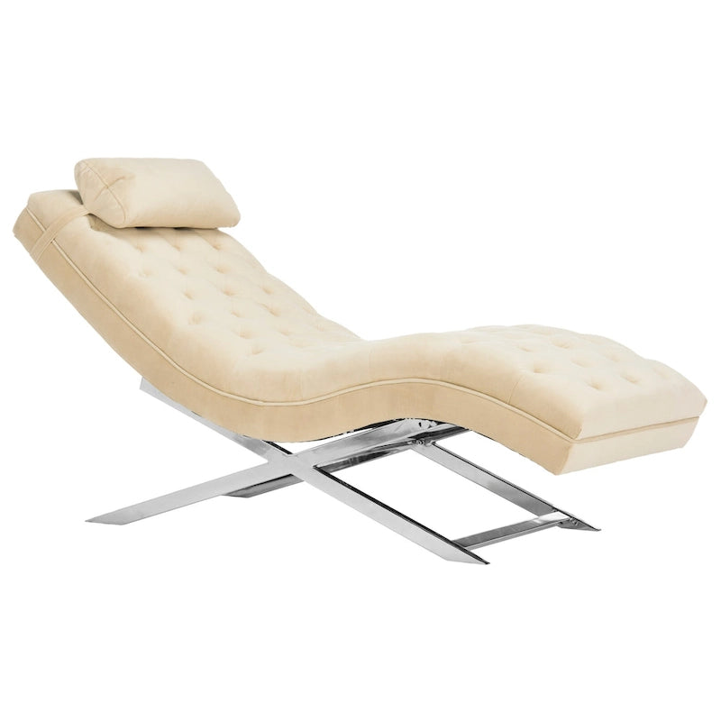 SAFAVIEH Cheri Chaise with Round Pillow - 65Wx23Dx33H