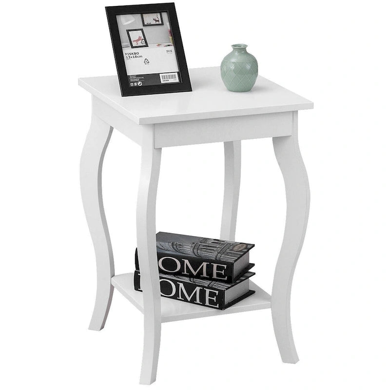 Accent Side End Coffee Table with Storage Shelf