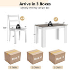 Costway 5 PCS Dining Set Modern Rectangle Table & 4 Rubber Wood Chairs