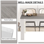 Costway 5 PCS Dining Set Modern Rectangle Table & 4 Rubber Wood Chairs