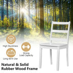 Costway 5 PCS Dining Set Modern Rectangle Table & 4 Rubber Wood Chairs