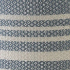 20 Blue and White Striped Round Pouf Ottoman