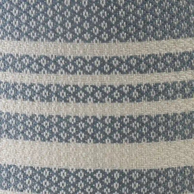 20 Blue and White Striped Round Pouf Ottoman