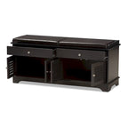 Leo Modern and Contemporary Dark Brown Wood 2-Drawer Shoe Storage Bench - 20.67 High x 47.44 Wide x 15.65 Deep