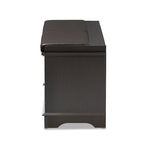 Leo Modern and Contemporary Dark Brown Wood 2-Drawer Shoe Storage Bench - 20.67 High x 47.44 Wide x 15.65 Deep