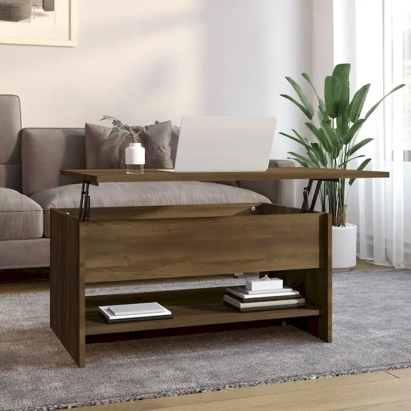 vidaXL Coffee Table Lift Top End Table Accent Side Sofa Table Engineered Wood - 31.5 x 19.7 x 16.7