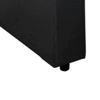 Leatherette Console with 2 Removable Metal Cup Holders, Black and Silver - 25 H x 9.5 W x 28.75 L Inches