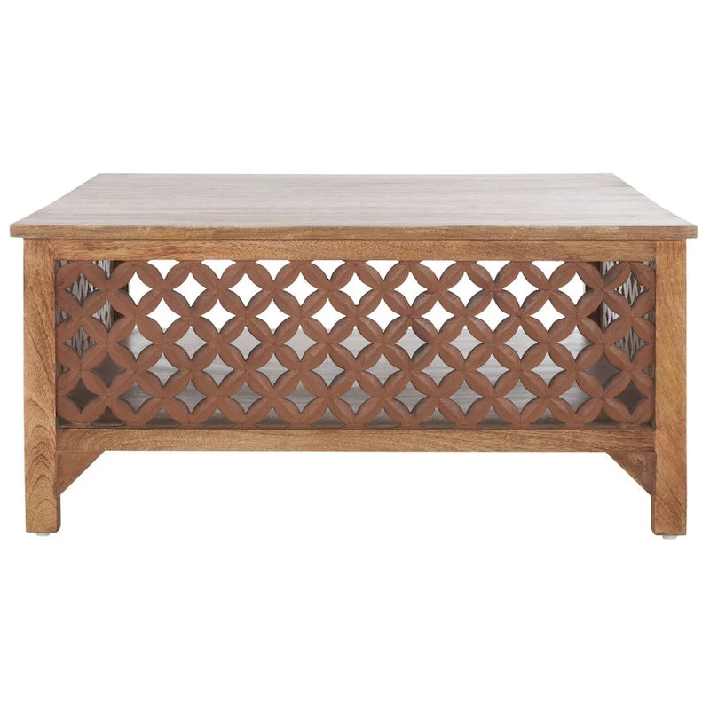 SAFAVIEH Bernardina Square Single Shelf Coffee Table - 34 L x 34 D x 16 H - 34Wx34Dx16H