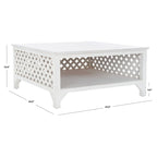 SAFAVIEH Bernardina Square Single Shelf Coffee Table - 34 L x 34 D x 16 H - 34Wx34Dx16H