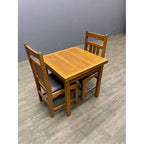 Mission Oak Kitchen Table With 2 Leaves And 4 Oak Dining Chairs