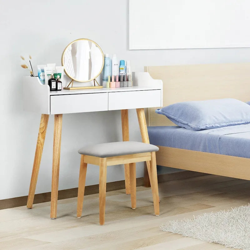 Vanity Table Set with Removable Mirror