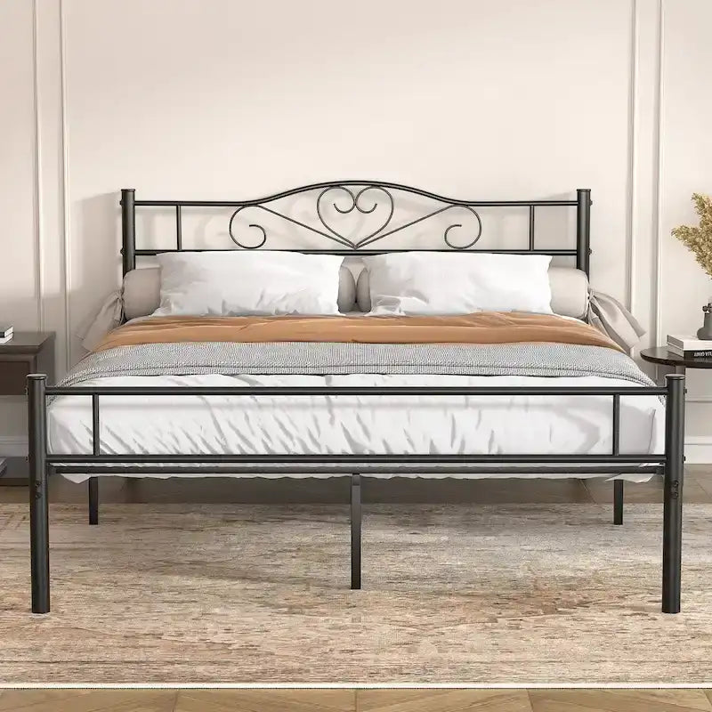 Javlergo Metal Platform Bed Frame with Modern Headboard, No Box Spring Needed