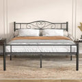 Javlergo Metal Platform Bed Frame with Modern Headboard, No Box Spring Needed