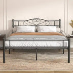 Javlergo Metal Platform Bed Frame with Modern Headboard, No Box Spring Needed